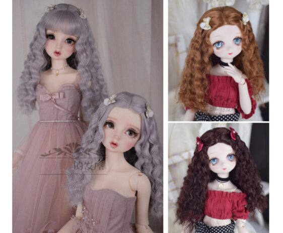 Soft Imitation Mohair BJD Wig – Wavy Elegance for 1/3, 1/4, 1/6, & Blythe Dolls