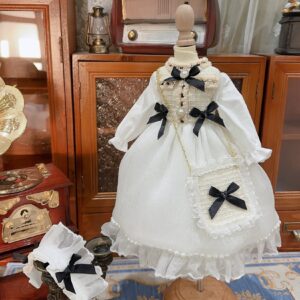 1/3 1/4 1/6 BJD Bow Tie Dress with Cross Skirt & Headband