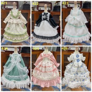 1/6 1/4 1/3 Blue Floral Casual Dress Doll Skirt BJD Princess Dress