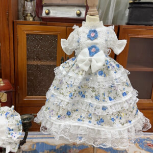 1/6 1/4 1/3 Blue Floral Casual Dress Doll Skirt BJD Princess Dress