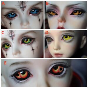 5 Colors Double Pupils BJD Resin Eyes – Devil Doll Eyes for Halloween (14mm)