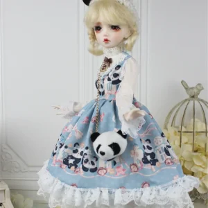 BJD Panda Lolita Dress – Cute Doll Outfit for 1/3, 1/4, 1/6 Dolls