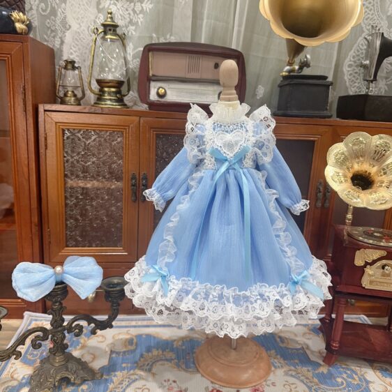 BJD Blue Tulle Skirt Princess Dress for 1/6, 1/4, 1/3 Blythe Dolls