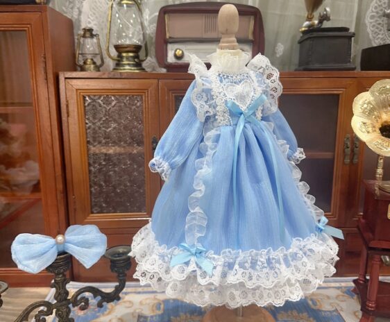 BJD Blue Tulle Skirt Princess Dress for 1/6, 1/4, 1/3 Blythe Dolls