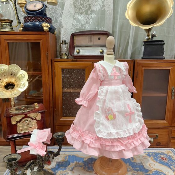 BJD Cake Skirt Doll Dress + Headband for Blythe, Smart Doll, MSD, Minifee, SD