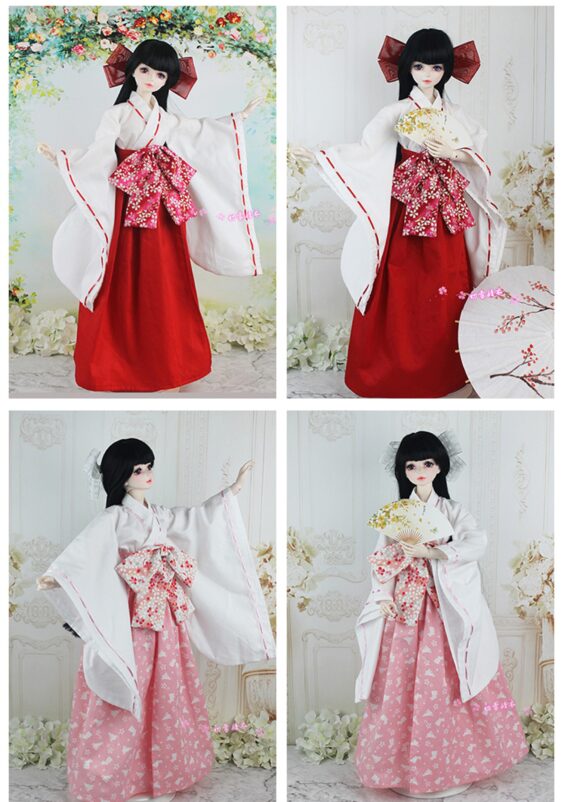 BJD Clothes Japanese Kimono for 1/3 SD Doll 1/4 Traditional Japanese Dress