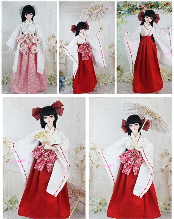 BJD Clothes Japanese Kimono for 1/3 SD Doll 1/4 Traditional Japanese Dress