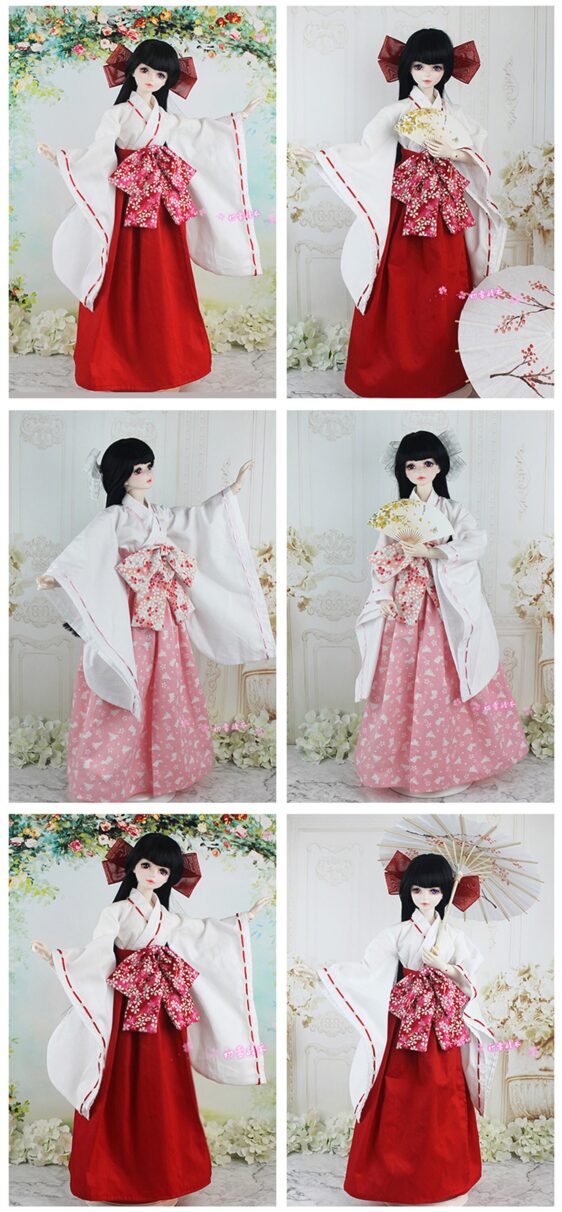 BJD Clothes Japanese Kimono for 1/3 SD Doll 1/4 Traditional Japanese Dress