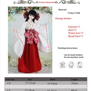 BJD Kleding Japanse Kimono voor 1/3 SD -pop 1/4 Traditionele Japanse kleding