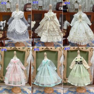 BJD Cotton Dress for Blythe, MSD, Yosd, and More – Fits 1/6, 1/4, 1/3 Pupoj