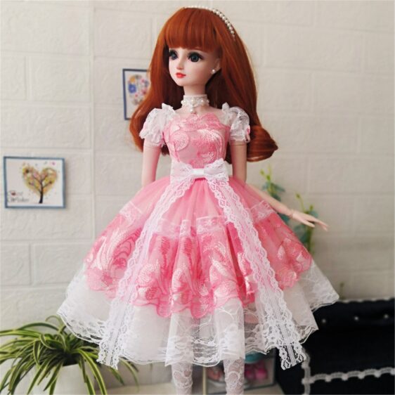 Bjd Doll Clothes Lolita Pink Dress Lolita Court Dress for 1/3 BJD Mdd