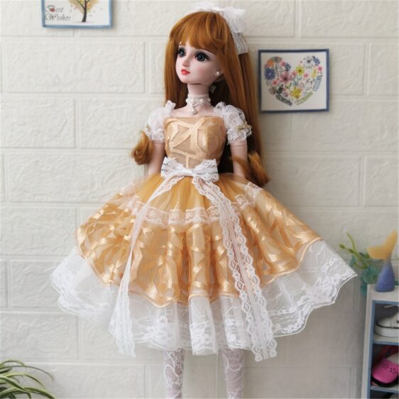 Bjd Doll Clothes Lolita Pink Dress Lolita Court Dress for 1/3 BJD Mdd