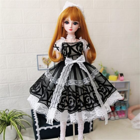 Bjd Doll Clothes Lolita Pink Dress Lolita Court Dress for 1/3 BJD Mdd