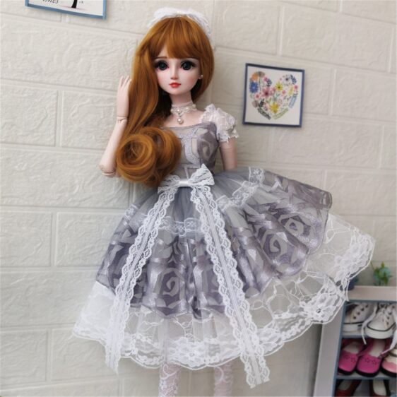 Bjd Doll Clothes Lolita Pink Dress Lolita Court Dress for 1/3 BJD Mdd