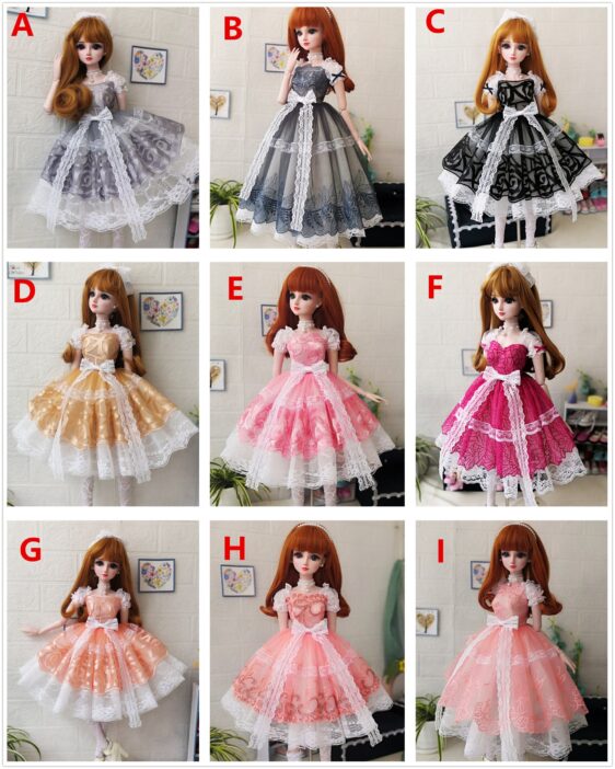 Bjd Doll Clothes Lolita Pink Dress Lolita Court Dress for 1/3 BJD Mdd