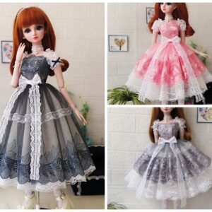 Bjd Doll Clothes Lolita Pink Dress Lolita Court Dress for 1/3 BJD Mdd