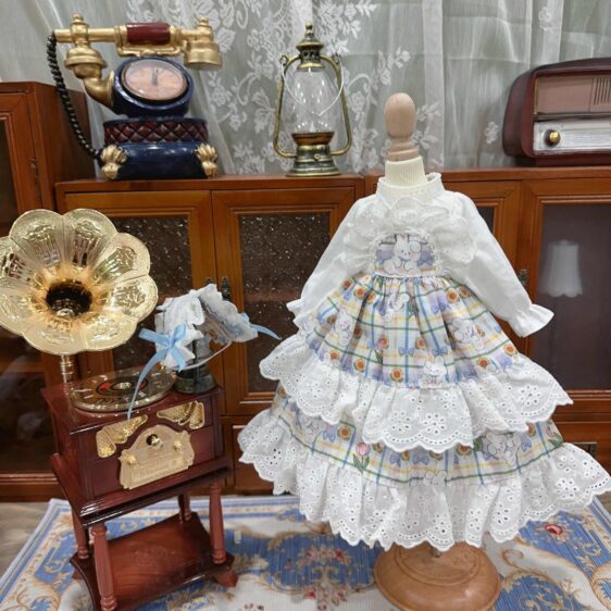 BJD Doll Gentle Dress, Blythe Girl Floral Skirt for 1/3 1/4 1/6 doll