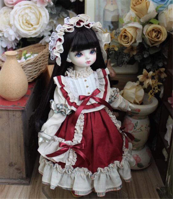 BJD Dolls – SD Dress & Headdress Set for 1/6, 1/4, 1/3, Blythe Dolls