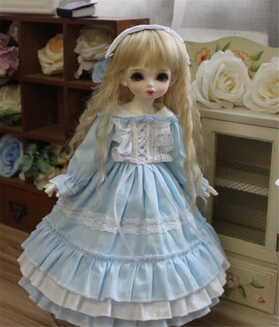 BJD Dolls – SD Dress & Headdress Set for 1/6, 1/4, 1/3, Blythe Dolls