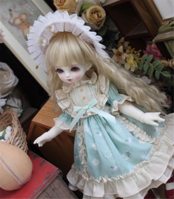 BJD Dolls – SD Dress & Headdress Set for 1/6, 1/4, 1/3, Blythe Dolls