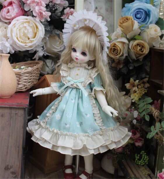 BJD Dolls – SD Dress & Headdress Set for 1/6, 1/4, 1/3, Blythe Dolls