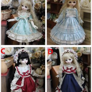 BJD Dolls – SD Dress & Headdress Set for 1/6, 1/4, 1/3, Muñecas Blythe