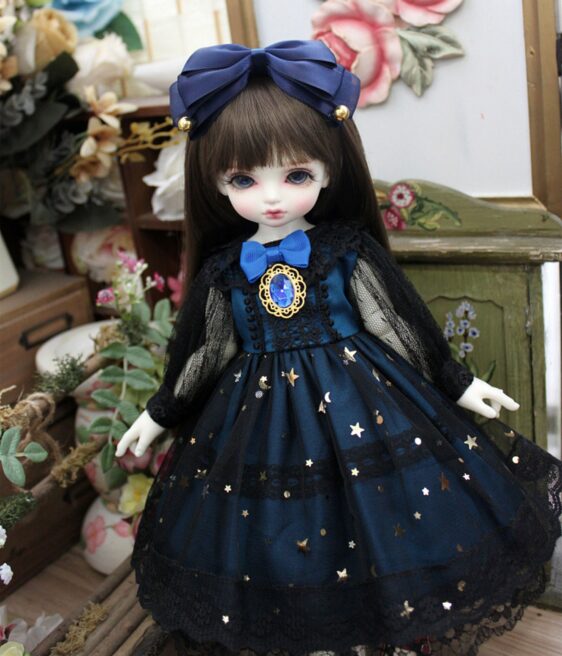 BJD Dress & Headband Set for 1/3, 1/4, 1/6 BJD, MSD, MDD, Blythe Dolls