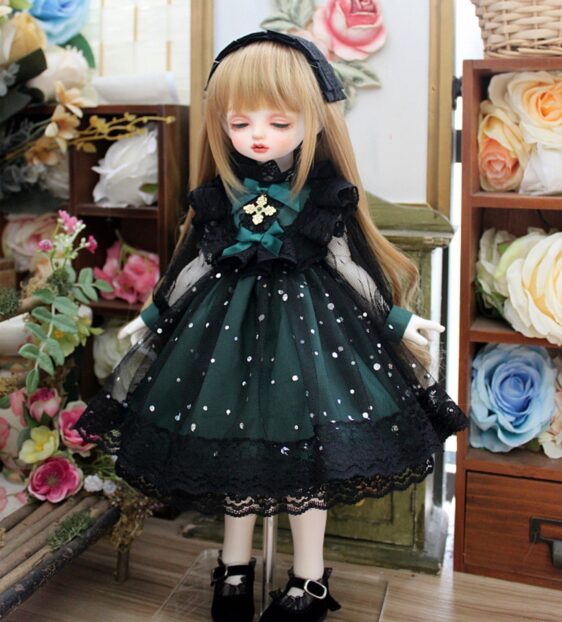 BJD Dress & Headband Set for 1/3, 1/4, 1/6 BJD, MSD, MDD, Blythe Dolls