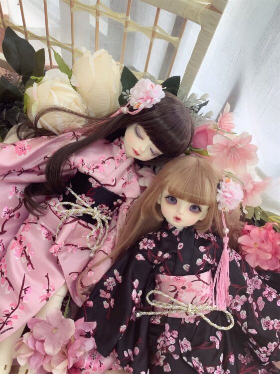 BJD Japanese Kimono – Elegant Doll Outfit for 1/3, 1/4, 1/6 Dolls