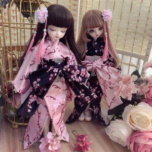 BJD Japanese Kimono – Elegant Doll Outfit for 1/3, 1/4, 1/6 Dolls