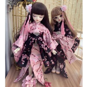 BJD Japanese Kimono – Elegant Doll Outfit for 1/3, 1/4, 1/6 Dolls