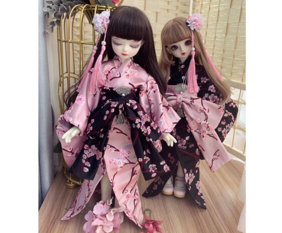 BJD Japanese Kimono – Elegant Doll Outfit for 1/3, 1/4, 1/6 Dolls