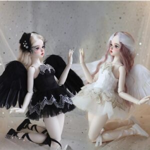 BJD Little Swan Ballet Dress – Elegant Ballet Outfit with Wings & Shoes for Dolls