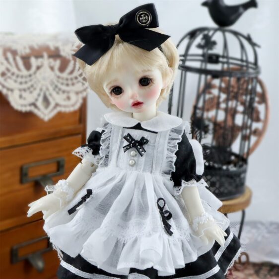 BJD Maid Dress – Cute Doll Maid Outfit for 1/3, 1/4, 1/6 Dolls