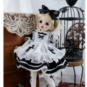 BJD Maid Dress – Cute Doll Maid Outfit for 1/3, 1/4, 1/6 බෝනික්කන්