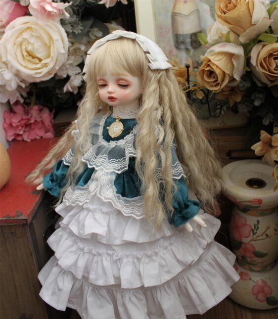 BJD Maid Dress & Headdress Full Set – Elegant Doll Outfit for 1/3, 1/4, 1/6 Dolls