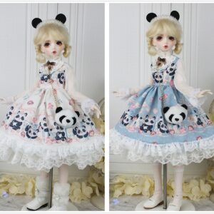 BJD Panda Lolita Dress – Cute Doll Outfit for 1/3, 1/4, 1/6 Dolls