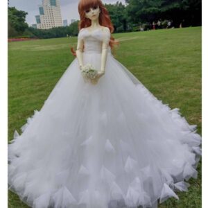 BJD Wedding Dress – Elegant White Bridal Gown for Dolls