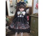 Black BJD Dress & Hairband Set for 1/4, 1/6, MSD Dolls