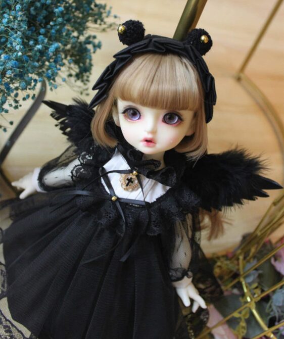 Black Devil Wings BJD Outfit for 1/6 1/4 1/3 Dolls – Fashion Doll Dress