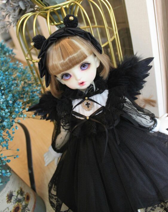 Black Devil Wings BJD Outfit for 1/6 1/4 1/3 Dolls – Fashion Doll Dress