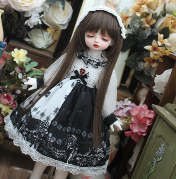 Black Dress & Hairband Set for BJD – 1/4, 1/6, MSD, ຢອດ, ເຄື່ອງນຸ່ງ doll Blythe