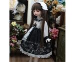 Black Dress & Hairband Set for BJD – 1/4, 1/6, MSD, ຢອດ, ເຄື່ອງນຸ່ງ doll Blythe