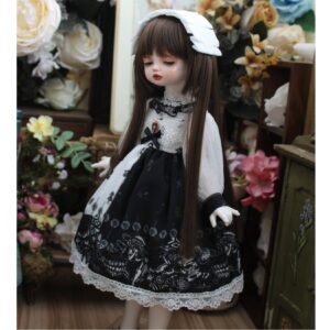 Black Dress & Hairband Set for BJD – 1/4, 1/6, MSD, Yosd, Roba de nina Blythe