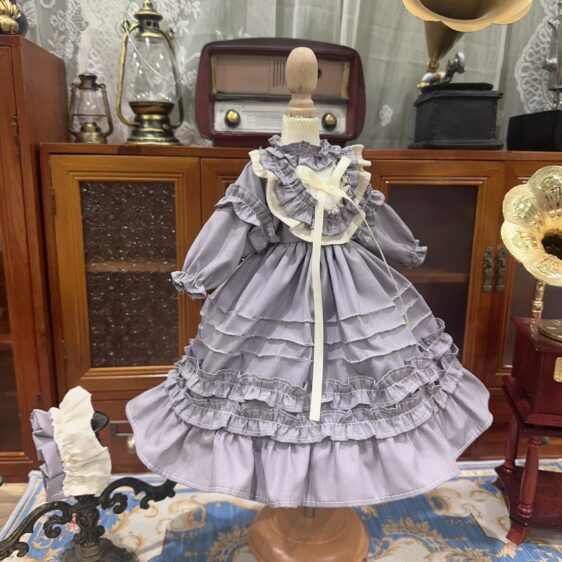 Blue Apron-Style BJD Lolita Dress for 1/3, 1/4, and 1/6 Blythe Dolls