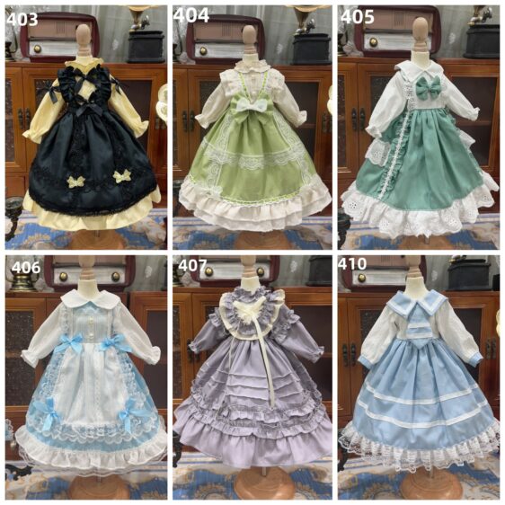 Blue Apron-Style BJD Lolita Dress for 1/3, 1/4, and 1/6 Blythe Dolls