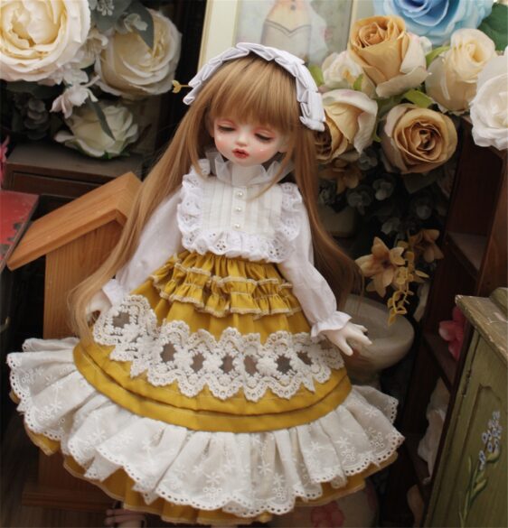 Blue BJD Dress – Elegant Doll Outfit for 1/3, 1/4, 1/6 Dolls