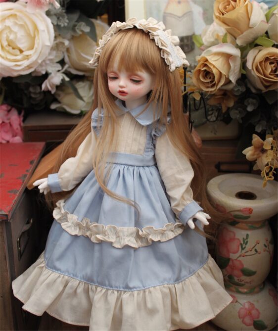 Blue BJD Dress – Elegant Doll Outfit for 1/3, 1/4, 1/6 Dolls