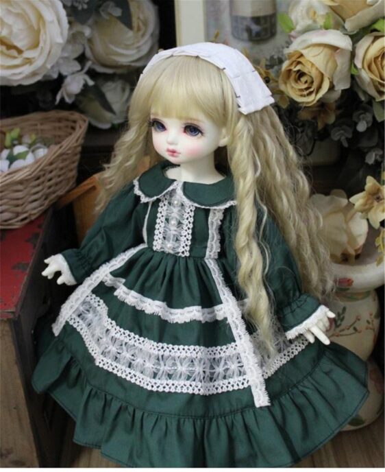 Blue BJD Dress Full Set – Elegant Doll Outfit for 1/3, 1/4, 1/6 panenky