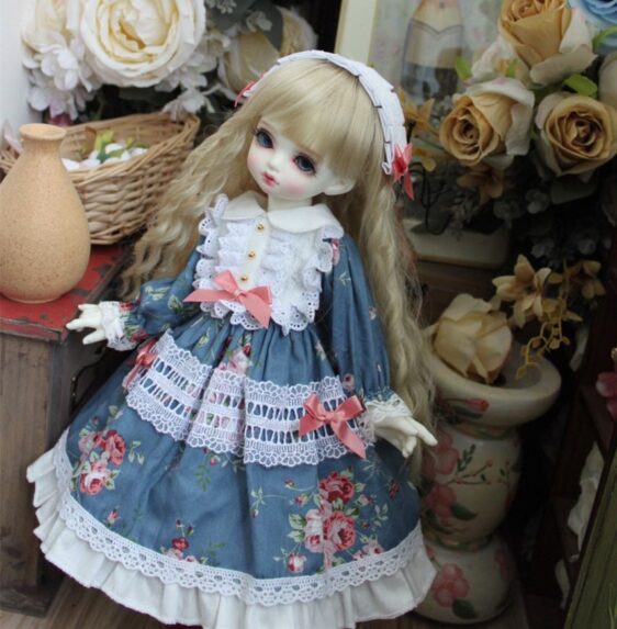 Blue Cute BJD Dress for 1/3, 1/4, 1/6 BJD, MSD, Blythe Dolls